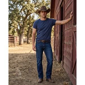 LEE Men’s Athletic‎ Fit Dark Wash Stretch Jeans W36 L30 Authentic